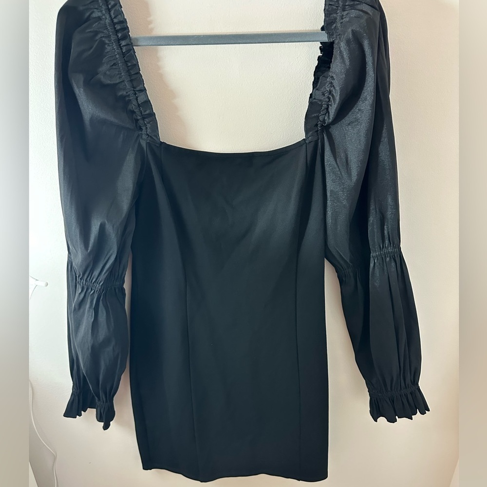 Majorelle Revolve Black Puff Long Sleeves Mini Dress size XL